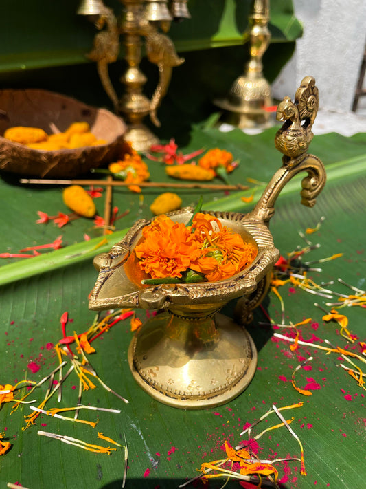 Mayura Deepam – Handcrafted Brass Peacock Diya